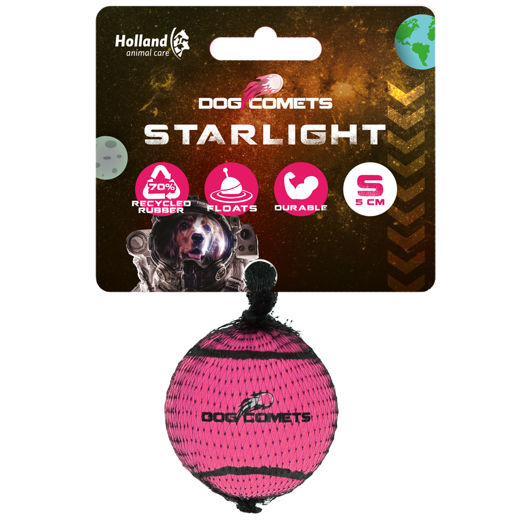 Dog Comets Starlight tennisbal S Roze