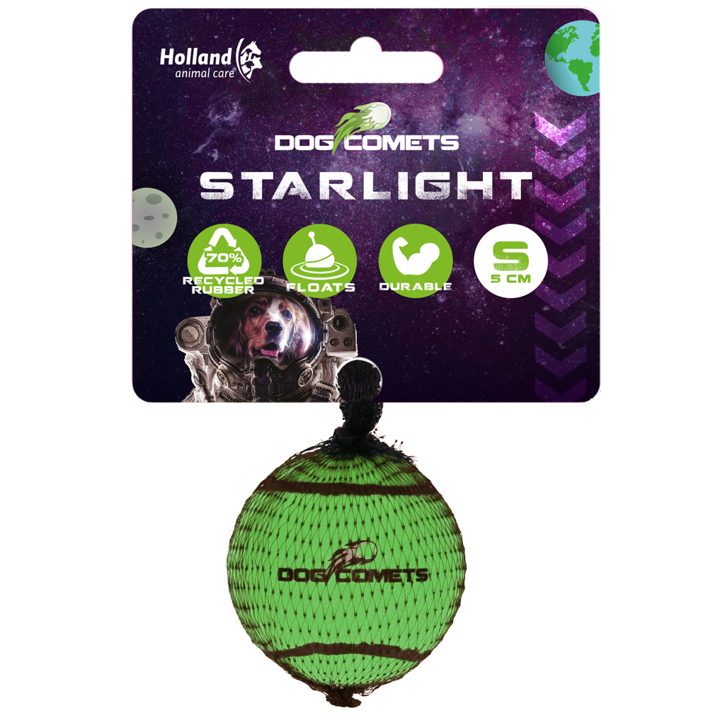 Dog Comets Starlight tennisbal S Groen