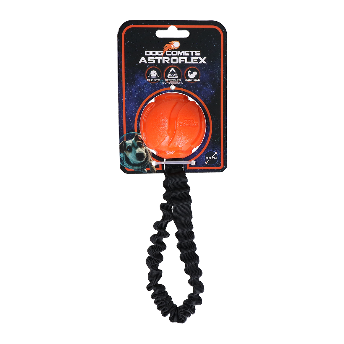 Dog Comets AstroFlex balle de rapport avec élastique Orange