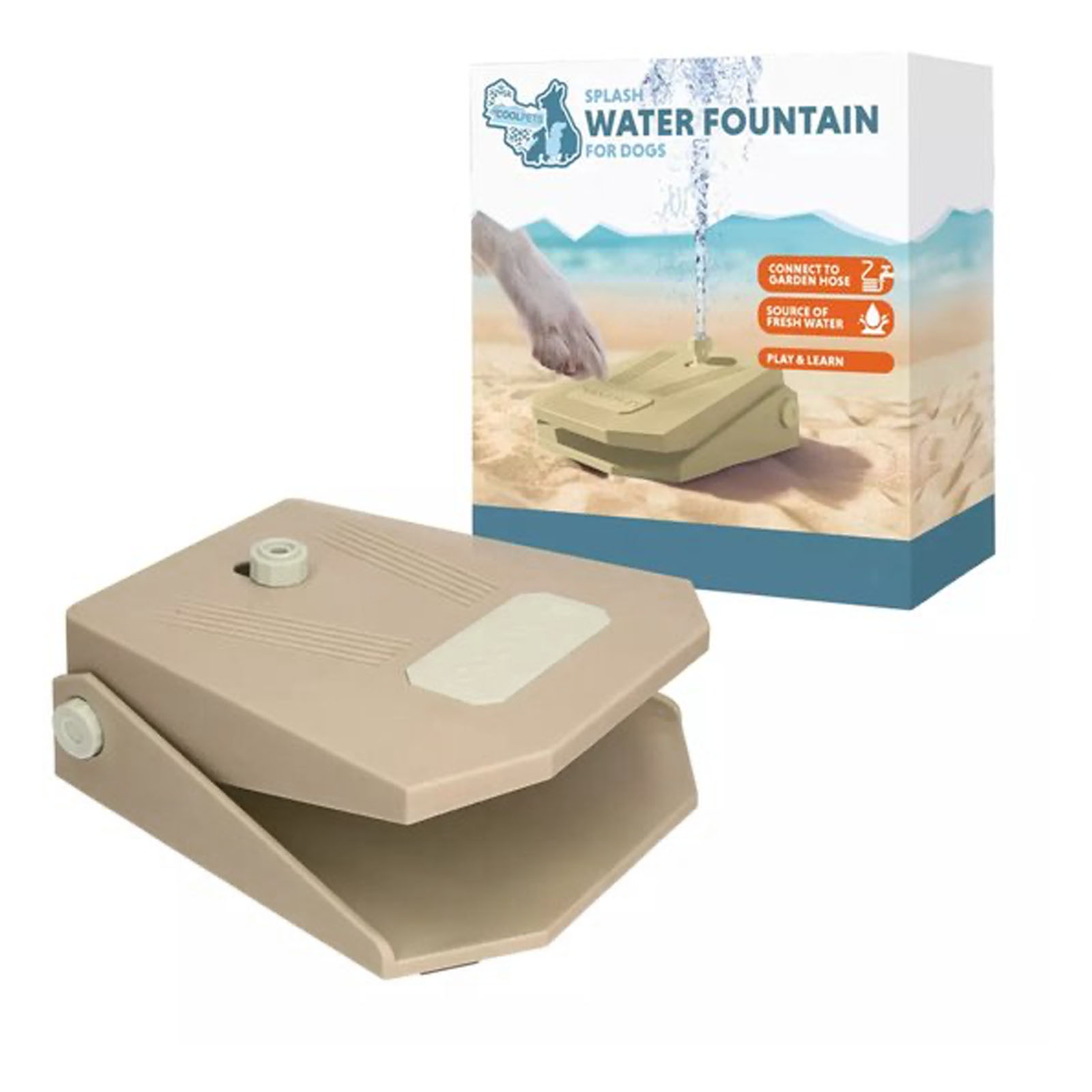 Coolpets Splash Water Fountain Trinkbrunnen Beige