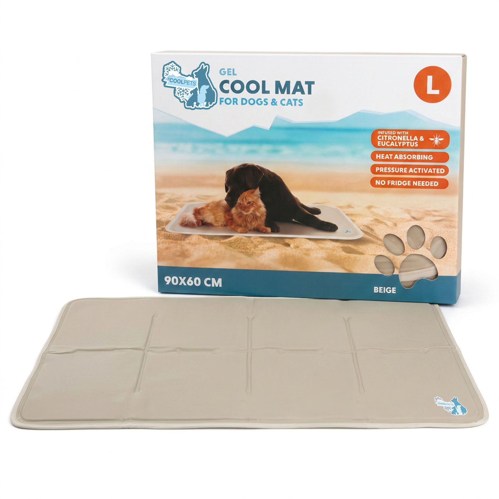 Coolpets Gel Cooling Mat koelmat Beige L