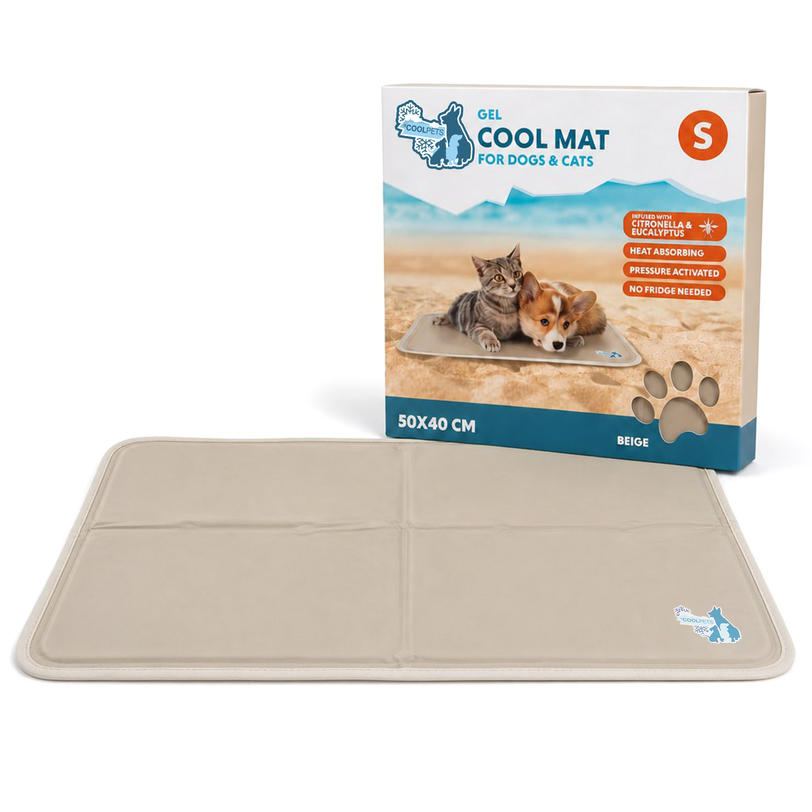 Coolpets Gel Cooling Mat koelmat Beige S