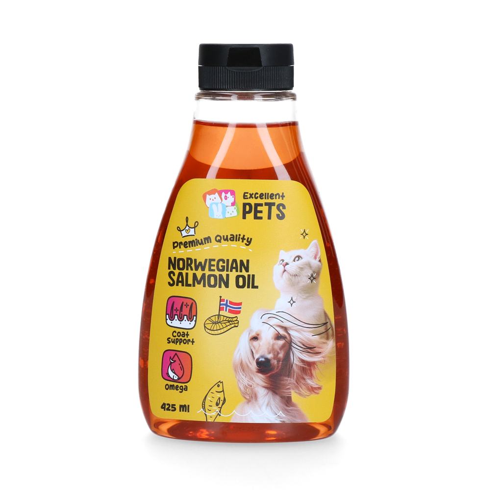 Excellent Pets Norwegisches Lachsöl für Hunde und Katzen 425 ml Quetschflasche