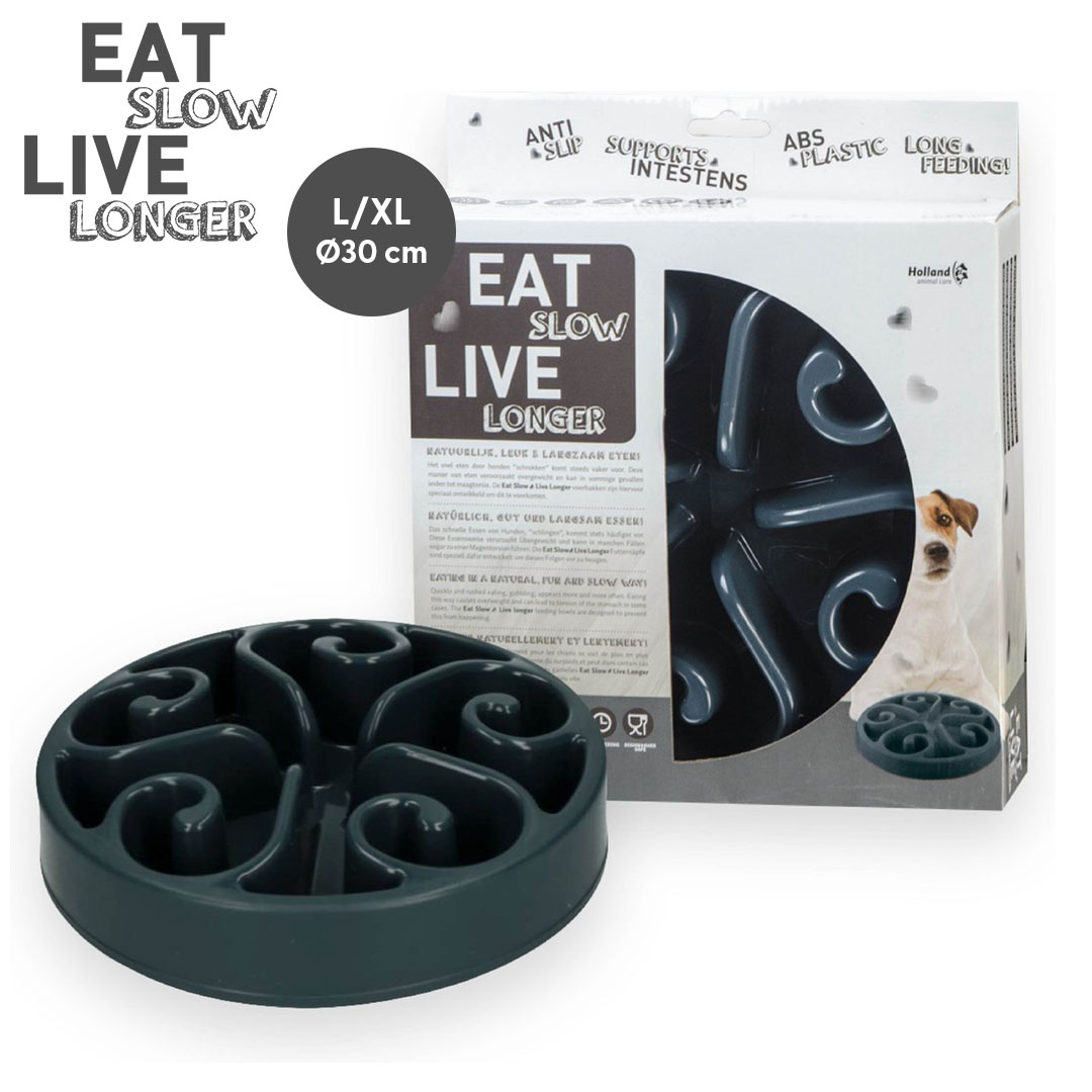 Eat Slow Live Longer Original gamelle anti-glouton Gris L
