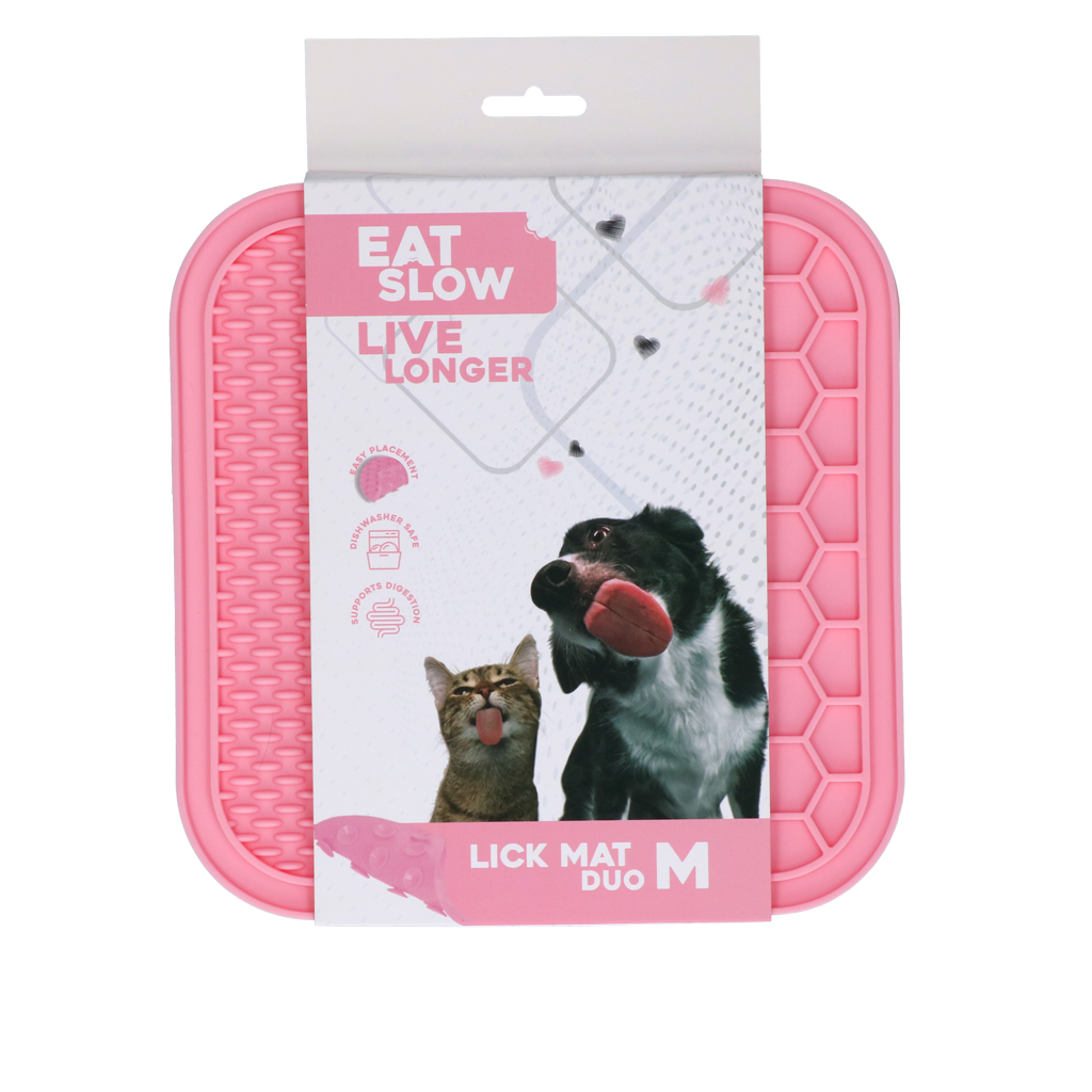 Eat Slow Live Longer Lick Mat Duo likmat M Roze