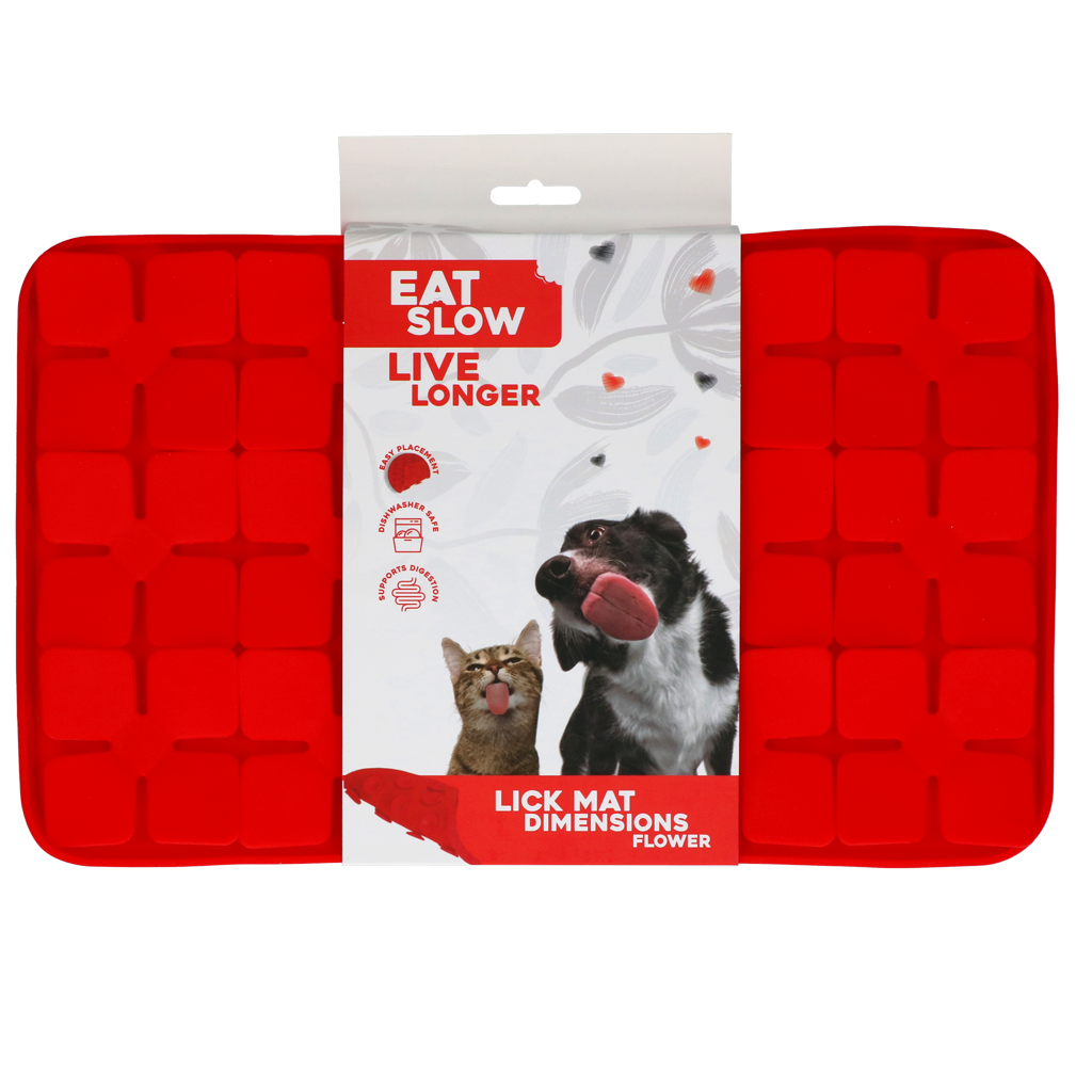 Eat Slow Live Longer Schleckmatte Dimensions Flower rot 21 x 34 cm