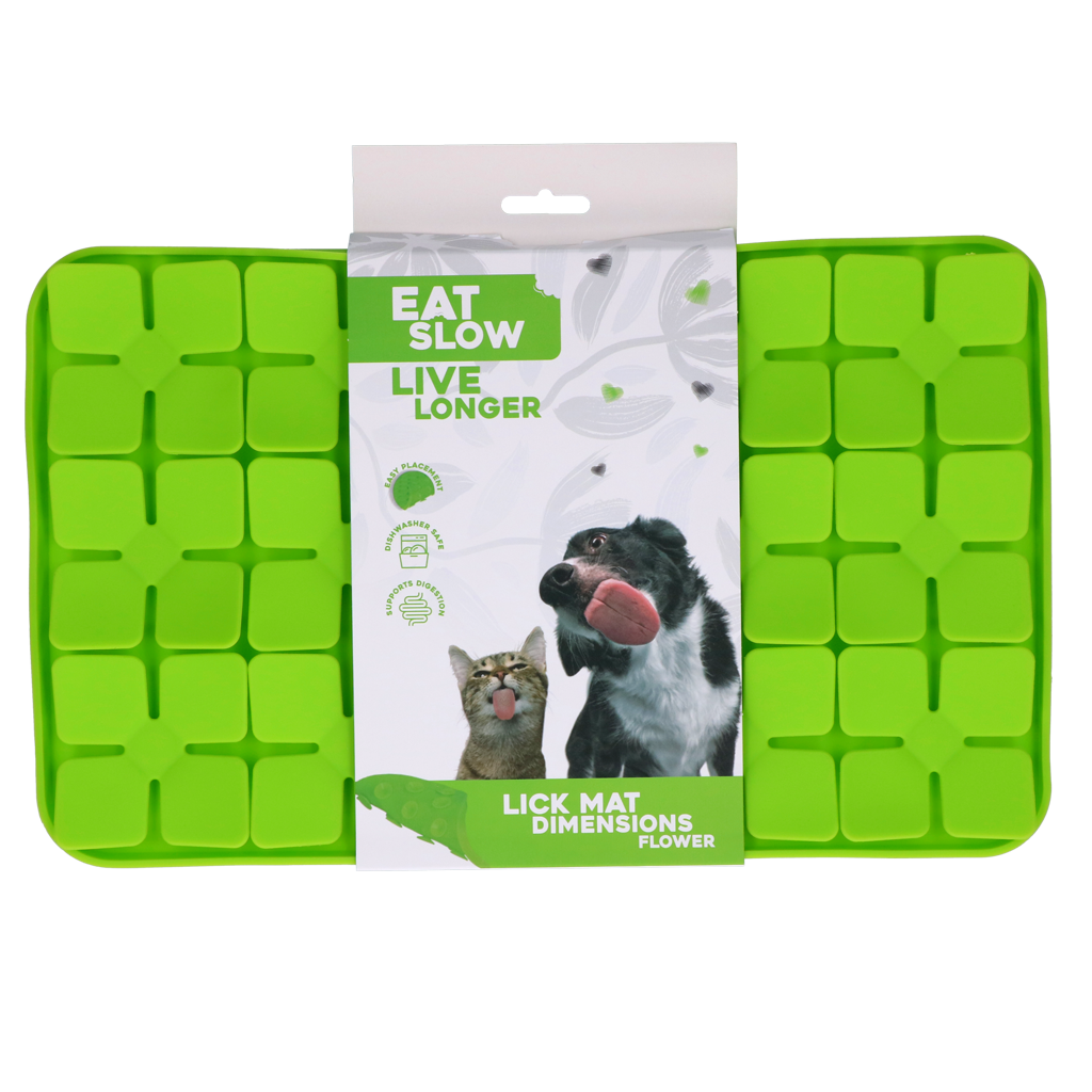 Eat Slow Live Longer Likmat Dimensions Flower Groen 21 x 34 cm