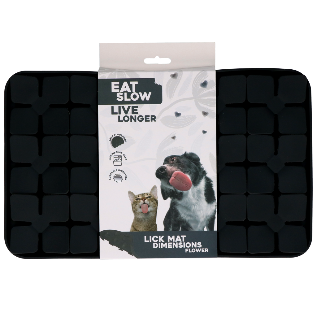 Eat Slow Live Longer Likmat Dimensions Flower Grijs 21 x 34 cm