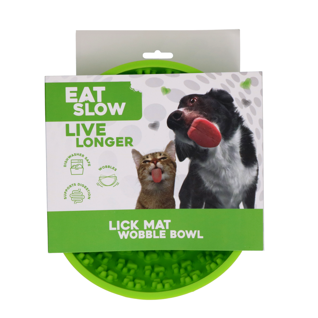 Eat Slow Live Longer Anti-Schling-Napf und Schleckmatte Wobble Bowl grün 17 cm