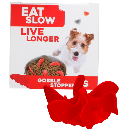 Eat Slow Live Longer Insert anti-glouton Gobble Stopper rouge S