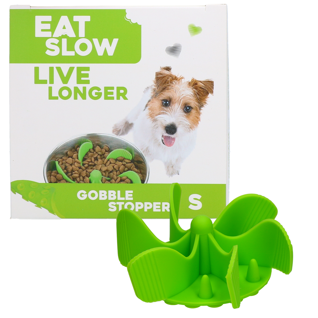 Eat Slow Live Longer Anti-Schling-Einsatz Gobble Stopper grün S