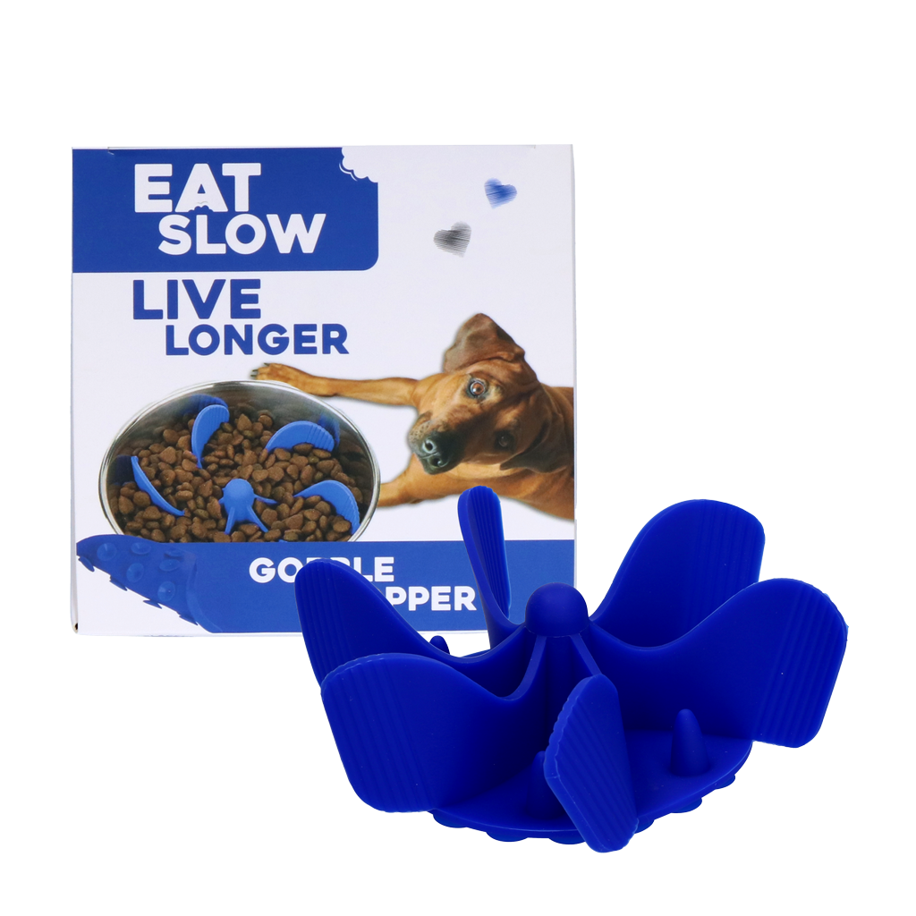 Eat Slow Live Longer Insert anti-glouton Gobble Stopper bleu M