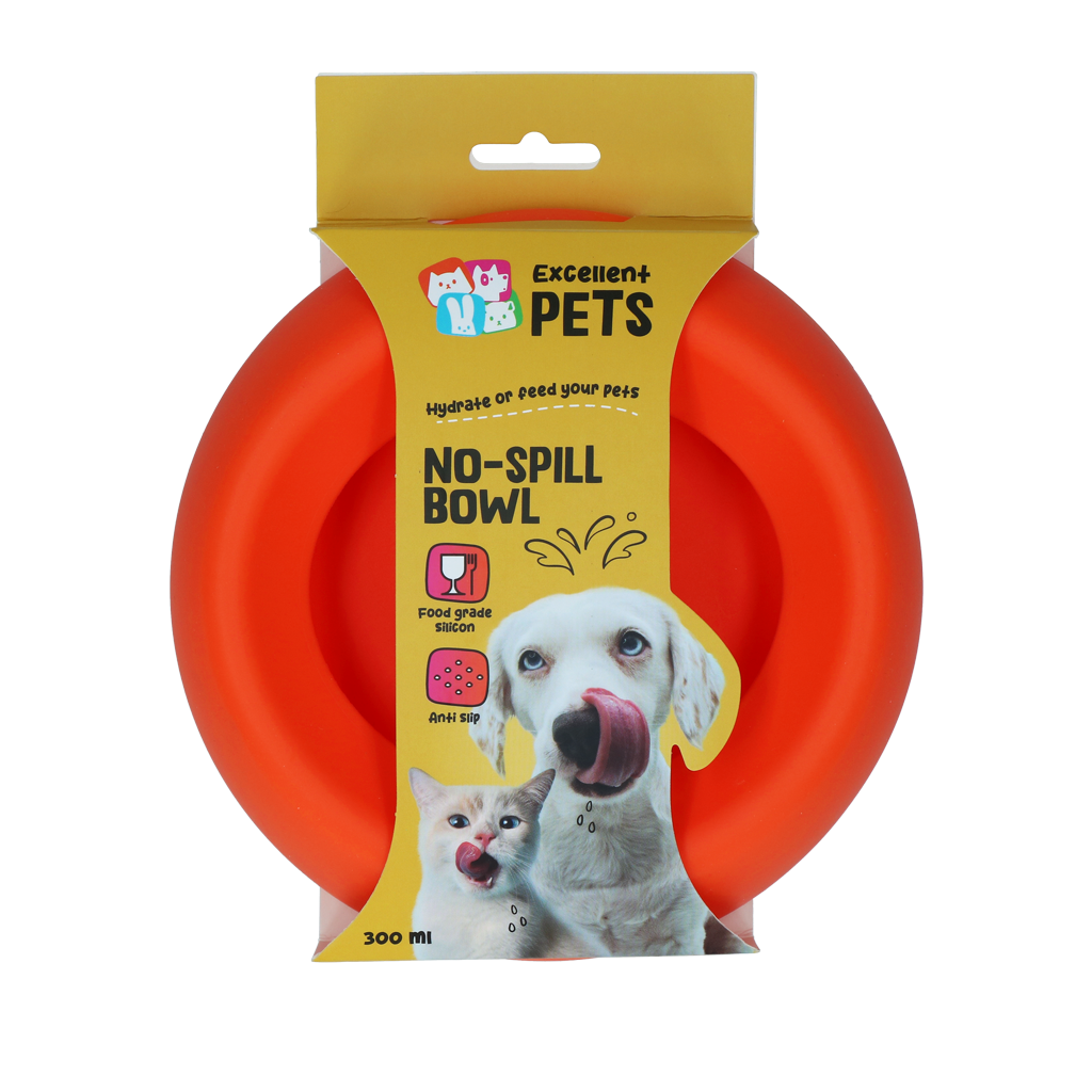 Excellent Pets No-Spill Bowl Anti-Kleckerschale 300 ml Orange S