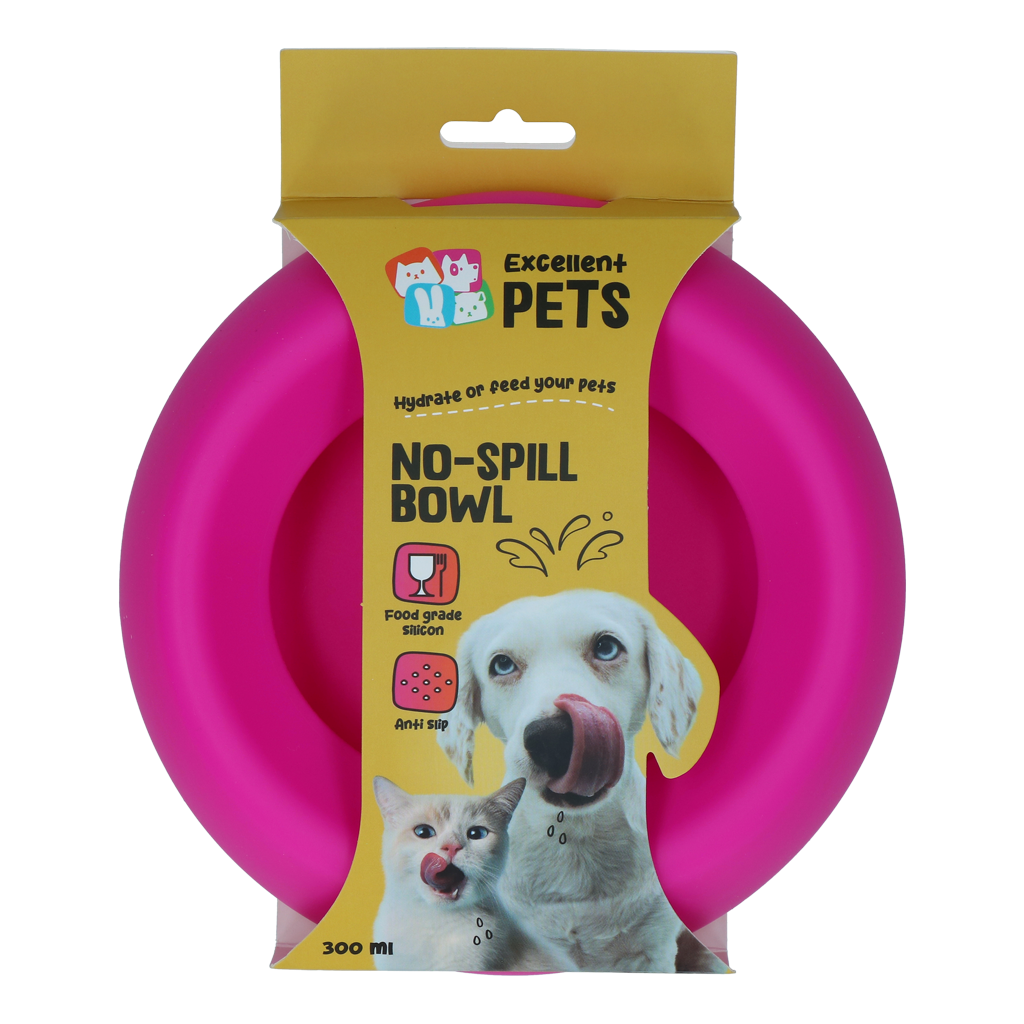 Excellent Pets No-Spill Bowl gamelle anti-renversement 300 ml Rose S