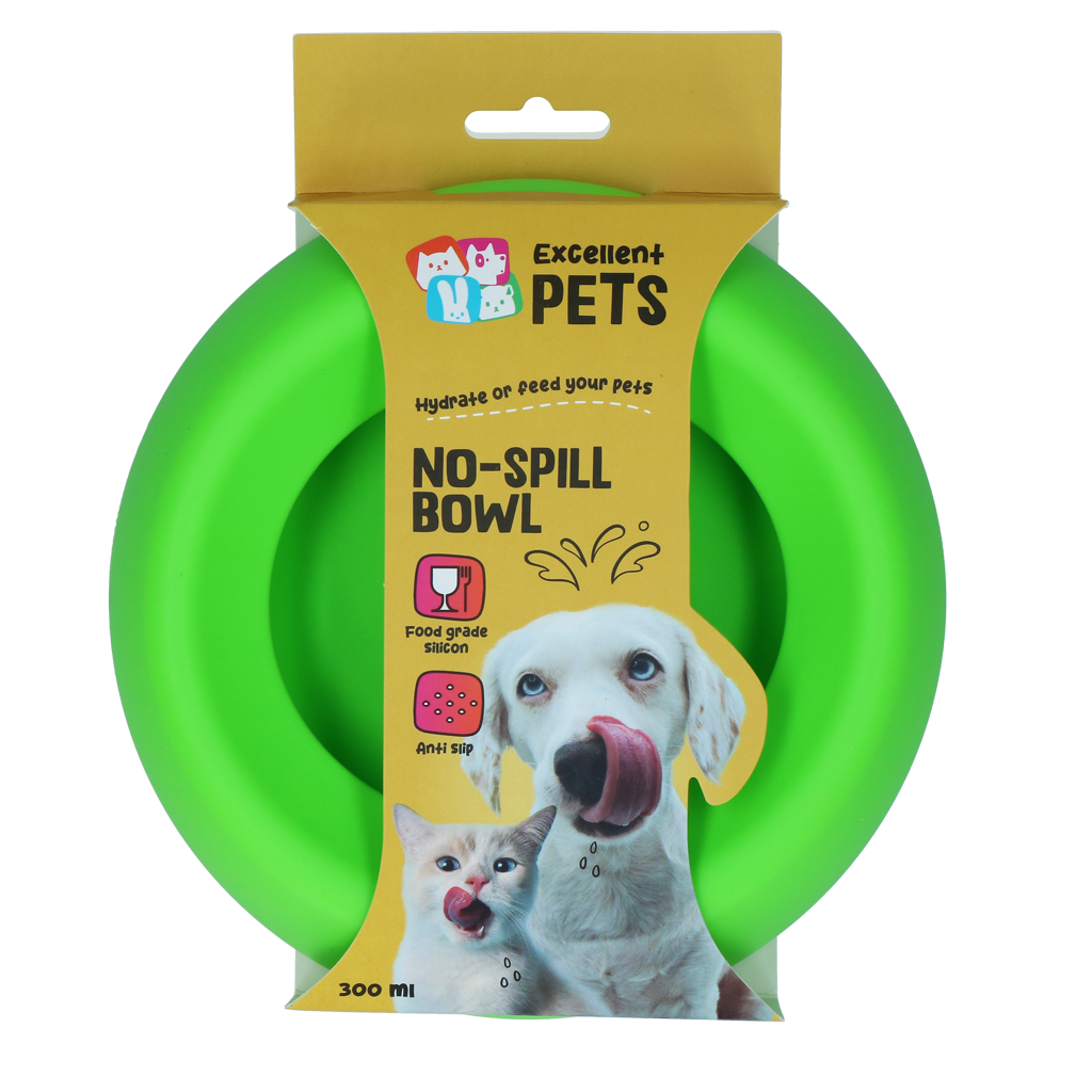 Excellent Pets No-Spill Bowl gamelle anti-renversement 300 ml Vert S