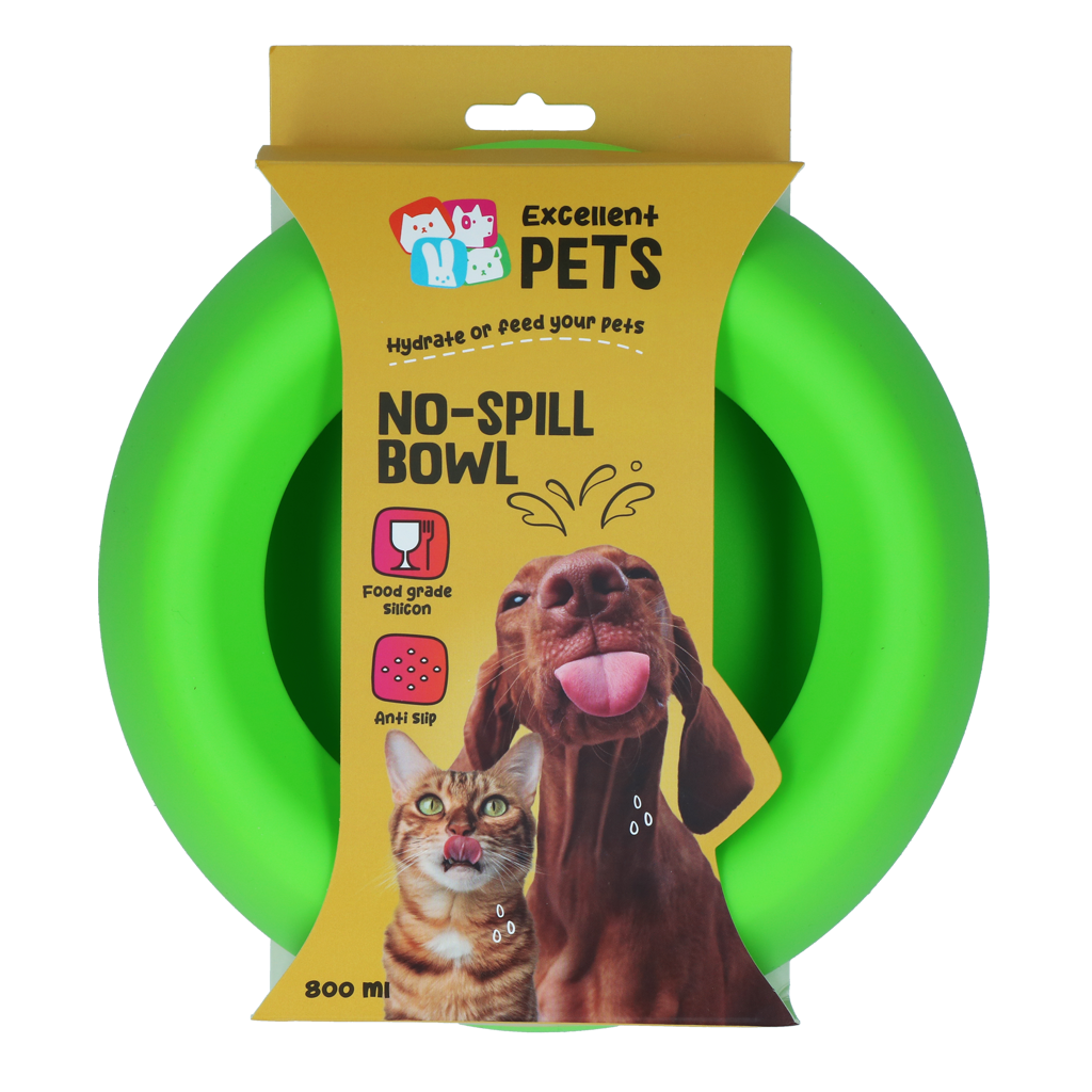 Excellent Pets No-Spill Bowl gamelle anti-renversement 800 ml Vert M