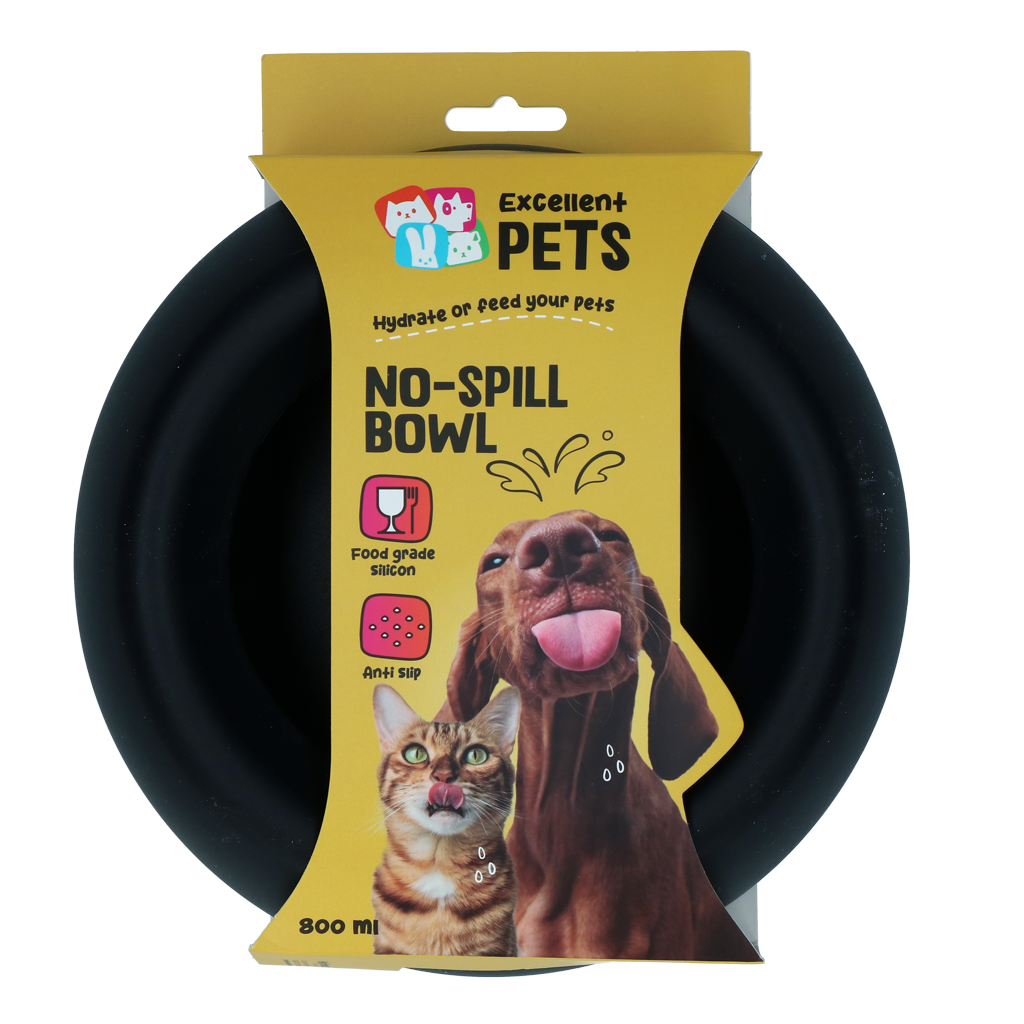 Excellent Pets No-Spill Bowl gamelle anti-renversement 800 ml Anthracite M
