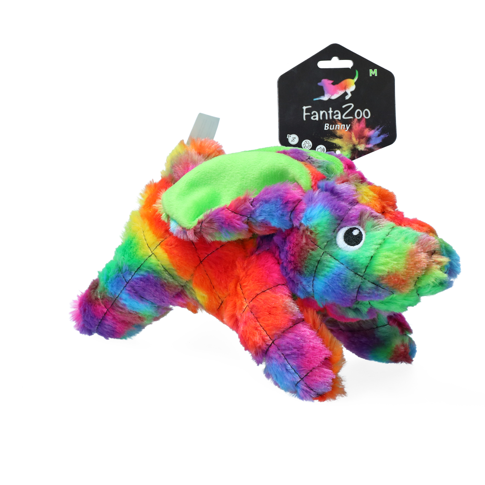 FantaZoo Bunny M peluche lapin pour chien avec squeaker