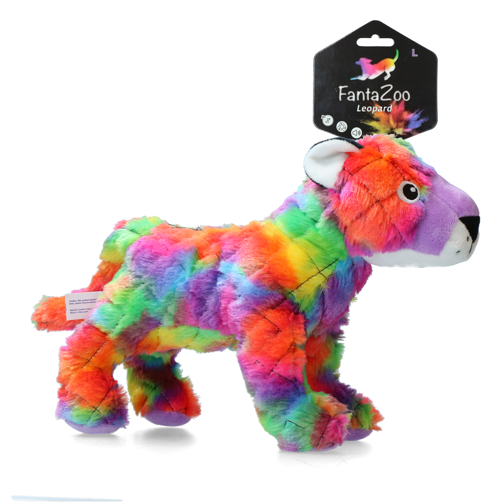 FantaZoo Leopard L peluche léopard pour chien avec squeaker