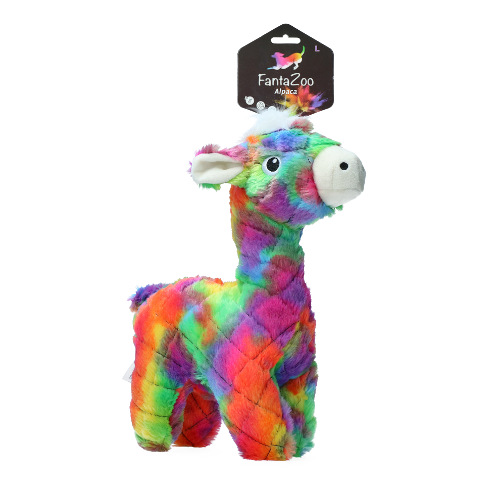 FantaZoo Alpaca L pluche hondenknuffel met pieper