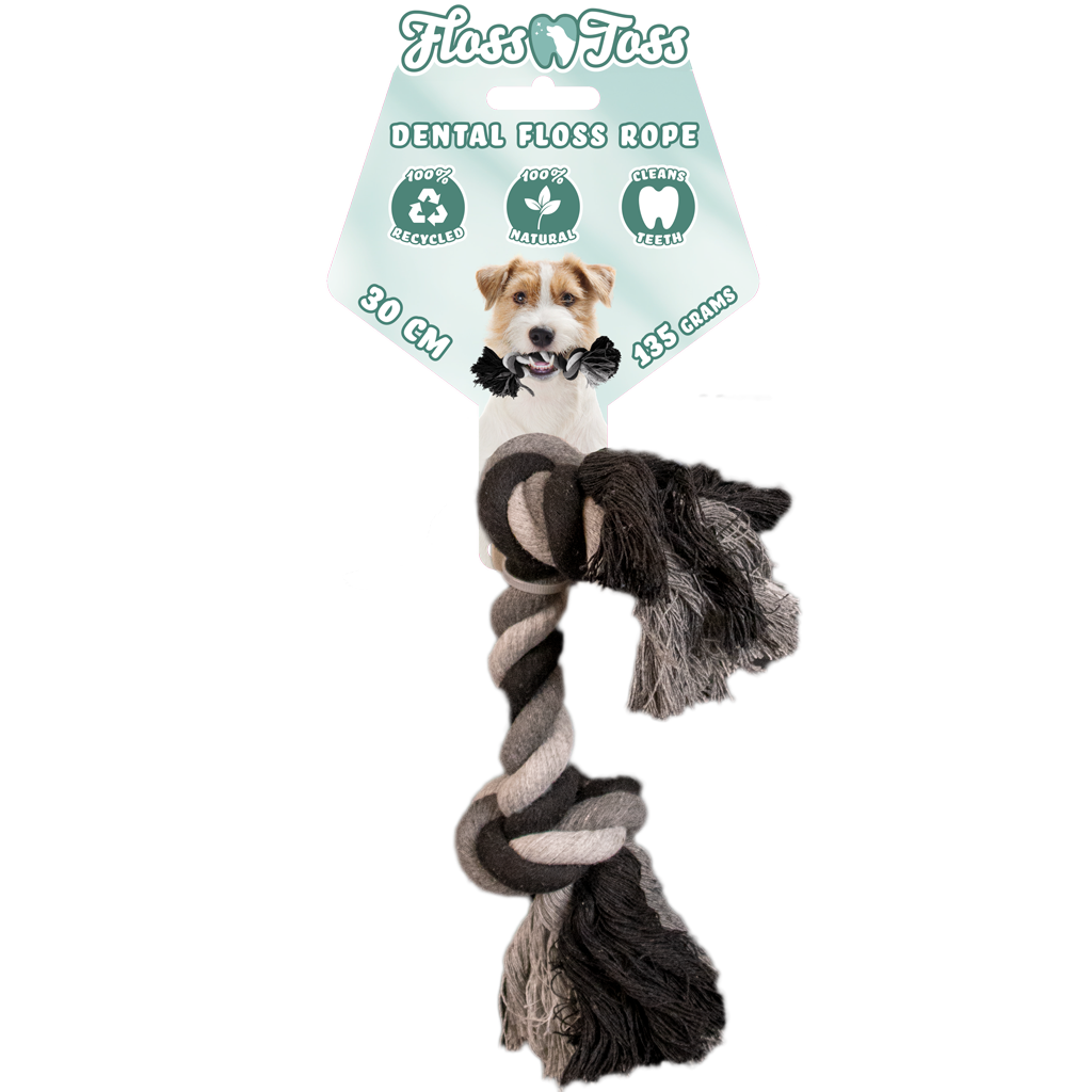 Floss Toss Dental Rope flostouw 2 knopen 30 cm voor honden
