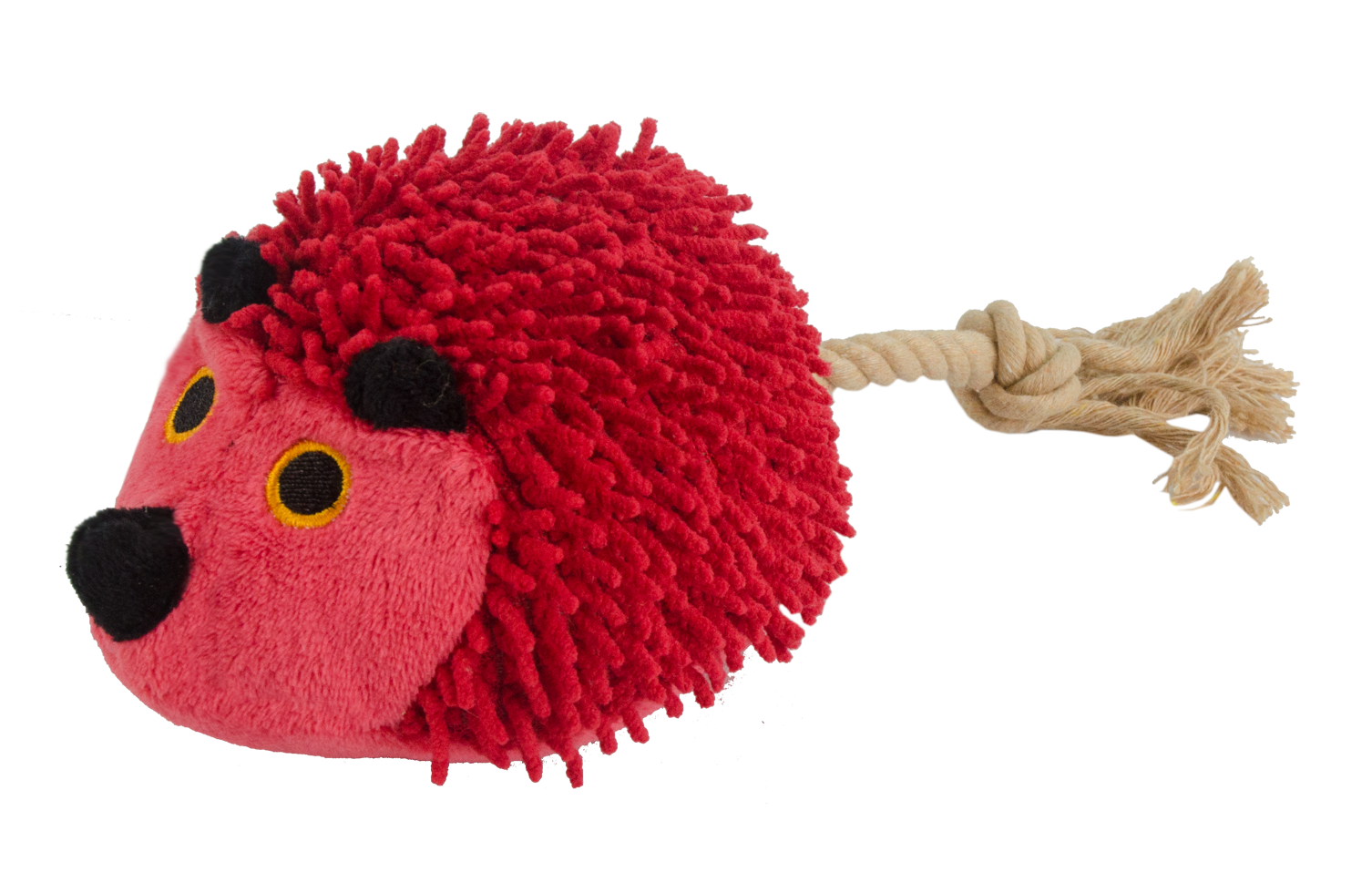 Fuzzle Hedgie met staart Rood hondenknuffel met pieper