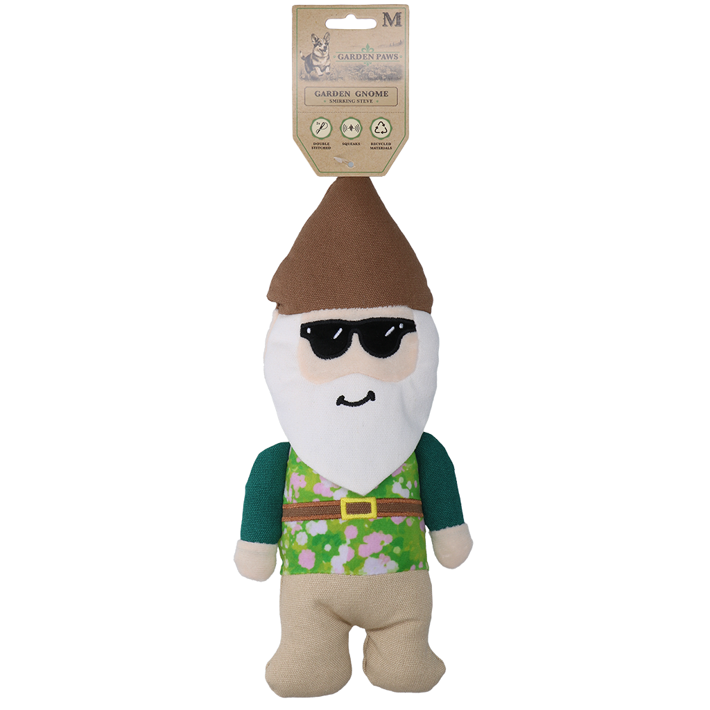 Garden Paws Garden Gnome Smirking Steve hondenspeelgoed maat M