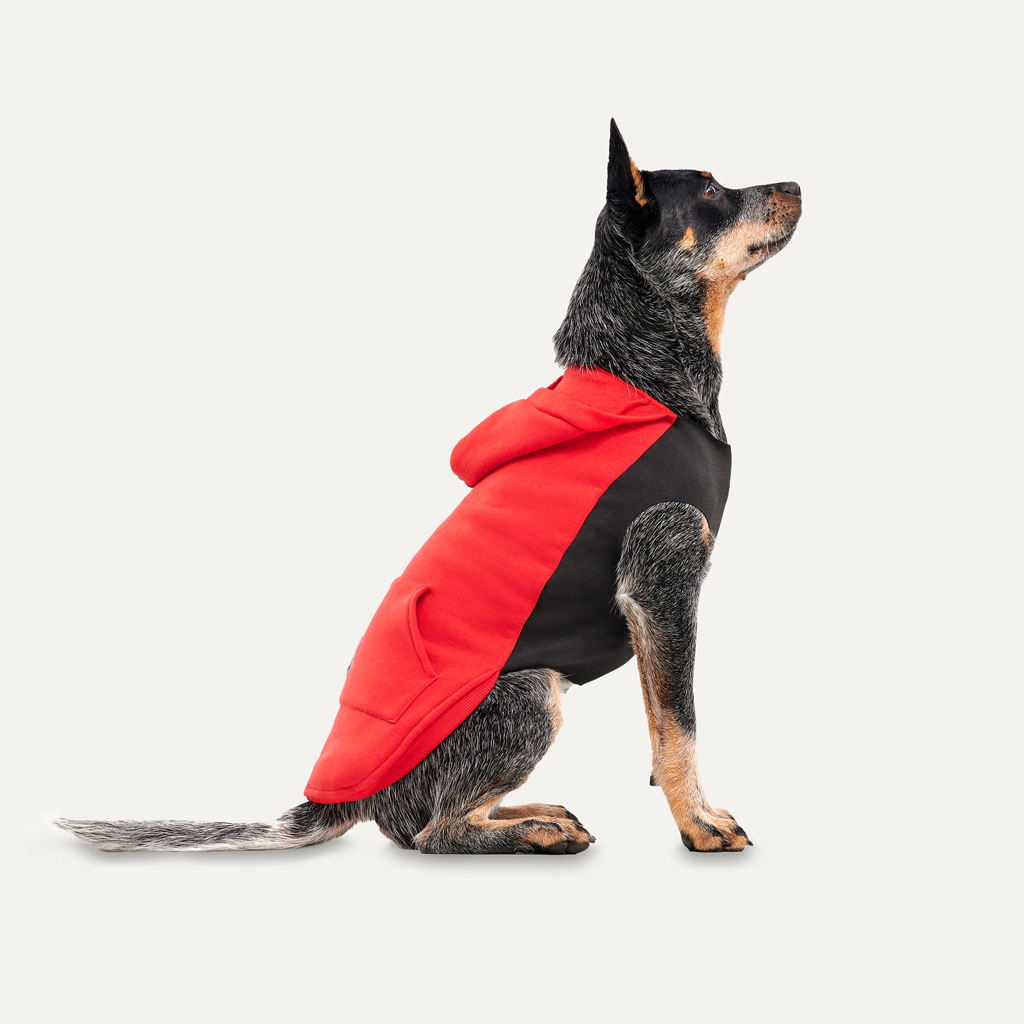 Goo-eez Kangaroo Fleece Hoodie hondenhoodie L Rood/Zwart