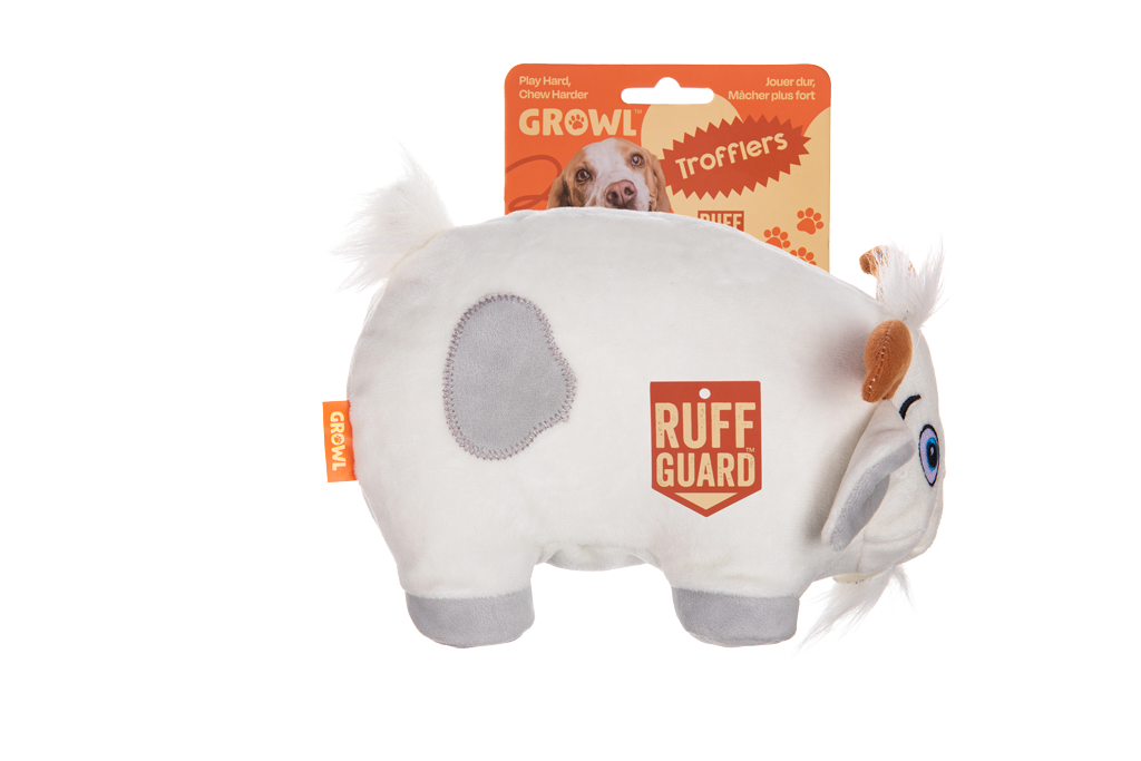 Growl Trofflers Bleaty de Geit pluche hondenspeelgoed