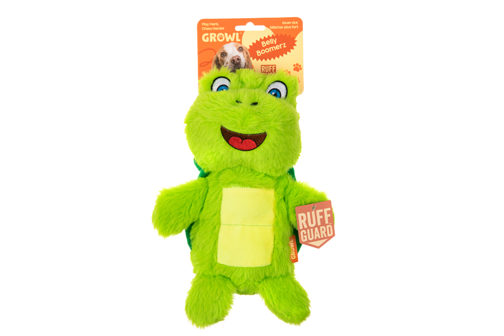 Growl Belly Boomerz Tina die Schildkröte Plüsch-Hundespielzeug