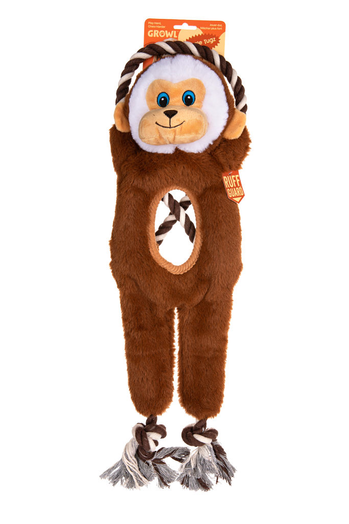 Growl Jungle Tugz Max der Affe Plüsch-Hundespielzeug