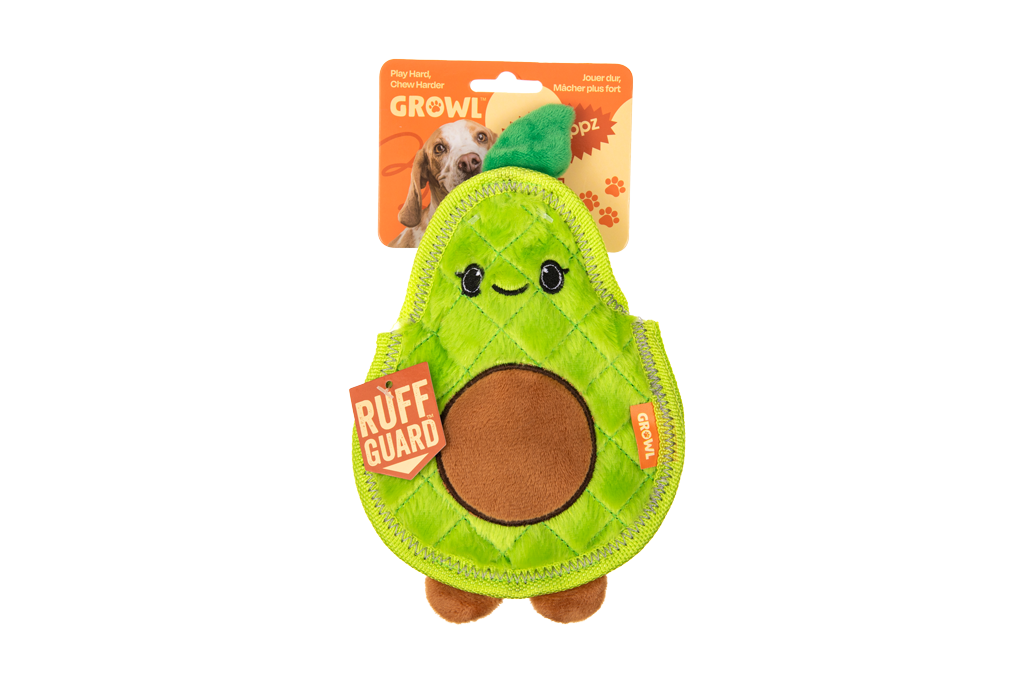 Growl Flip Floppz Ava die Avocado Plüsch-Hundespielzeug