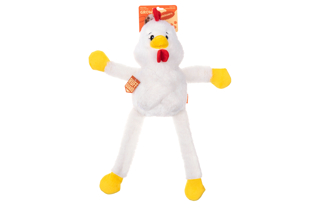 Growl Pulldozers Chuck la Poule peluche pour chien