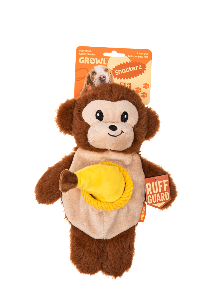 Growl Snackerz Milo der Affe Intelligenzspielzeug für Hunde