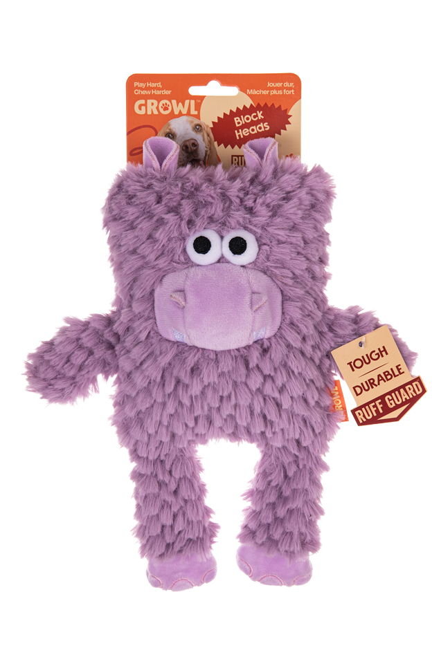 Growl Block Heads Chompy het Nijlpaard jouet en peluche pour chien