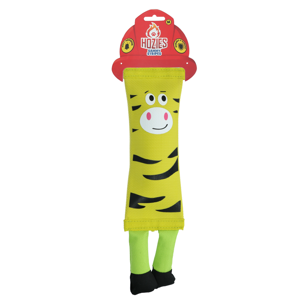 Hozies Sammy Stripes hondenspeelgoed van brandweerslang maat M
