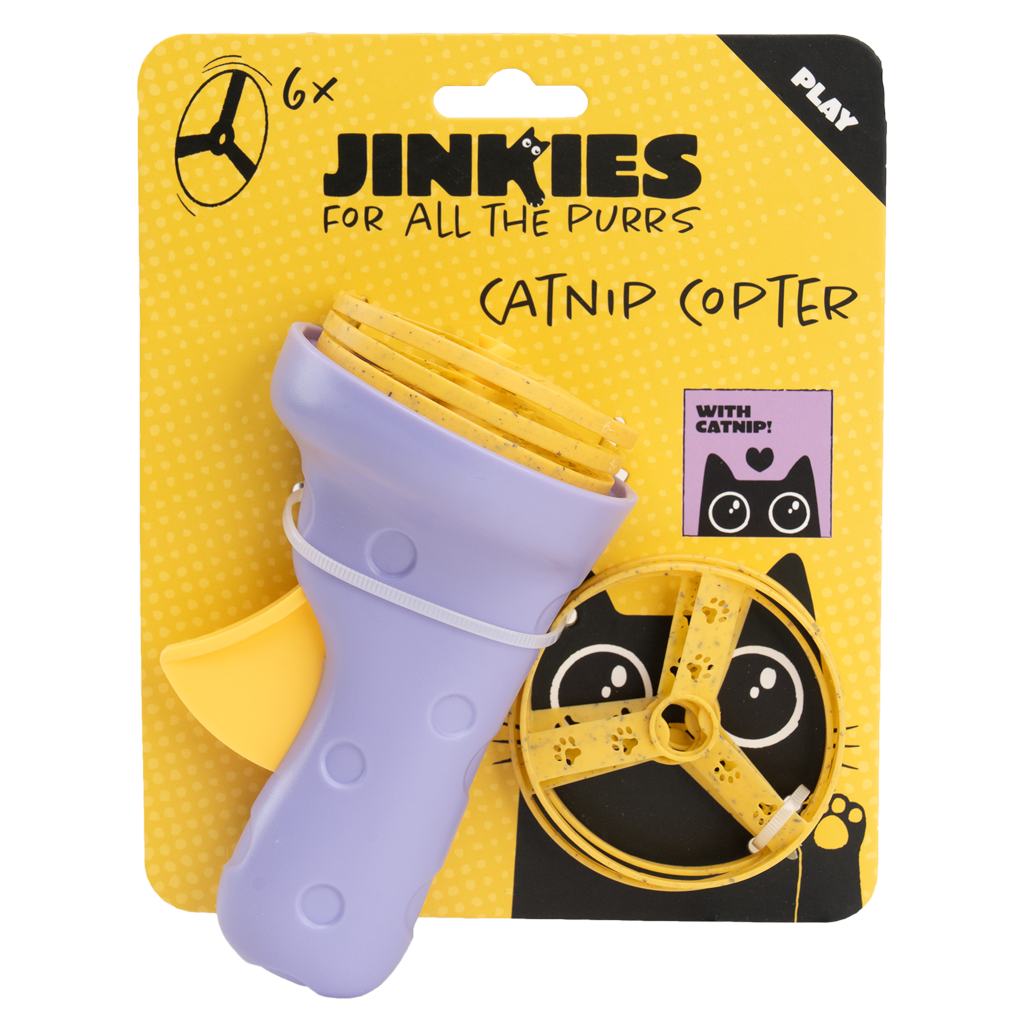 Jinkies Catnip Copter jouet pour chat avec hélices à l'herbe à chat