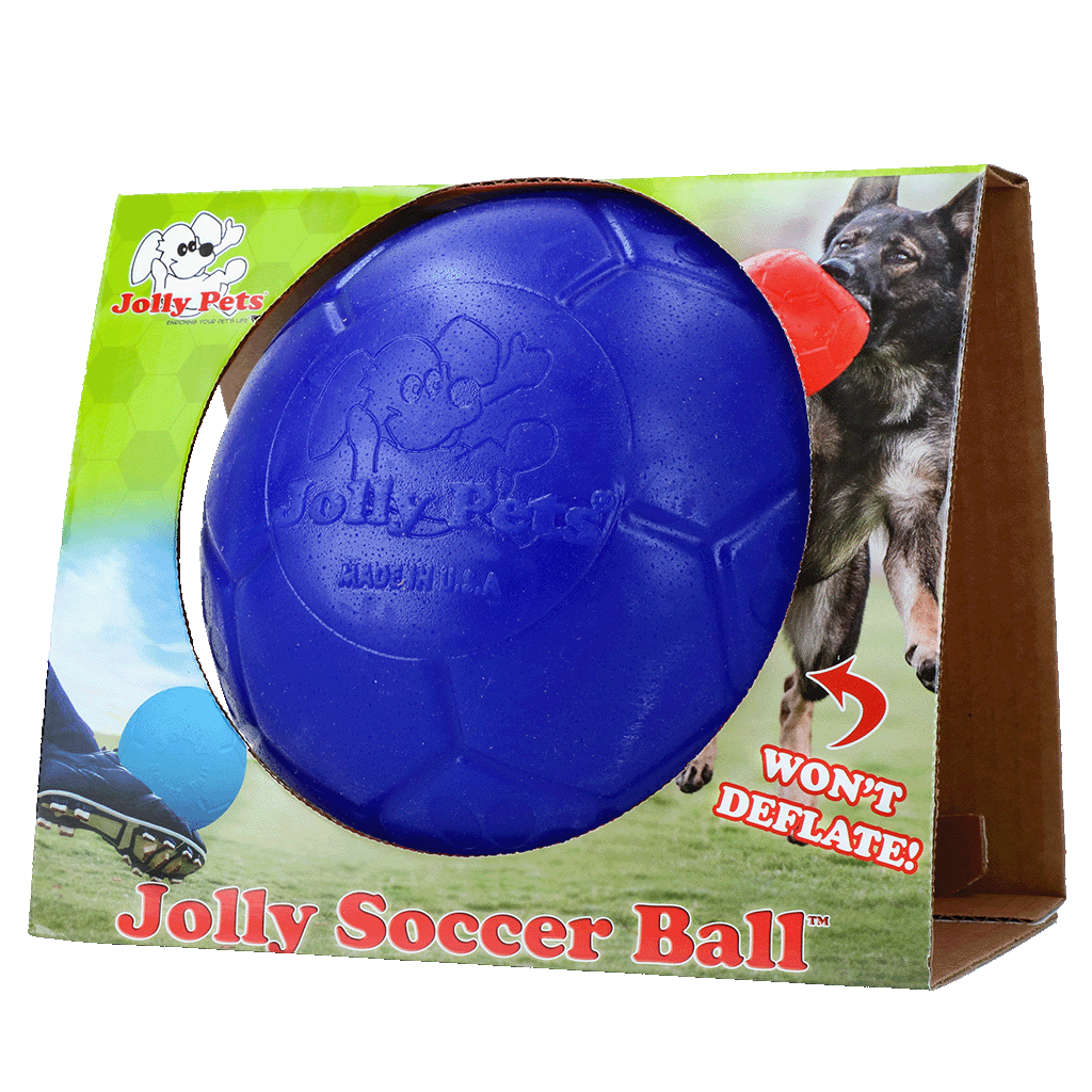 Jolly Pets Jolly Soccer Ball hondenvoetbal Blauw L 20 cm