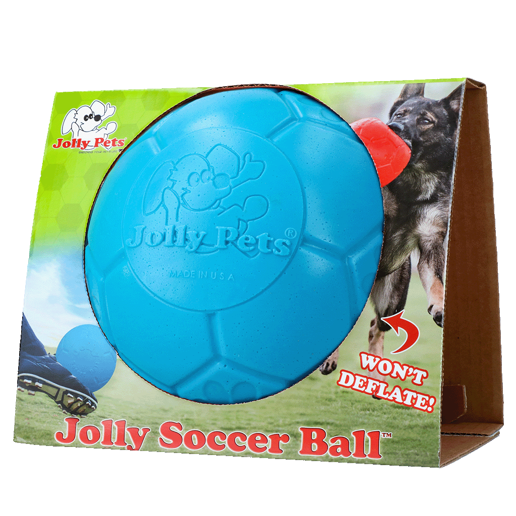 Jolly Pets Jolly Soccer Ball ballon de foot pour chien Bleu clair L 20 cm