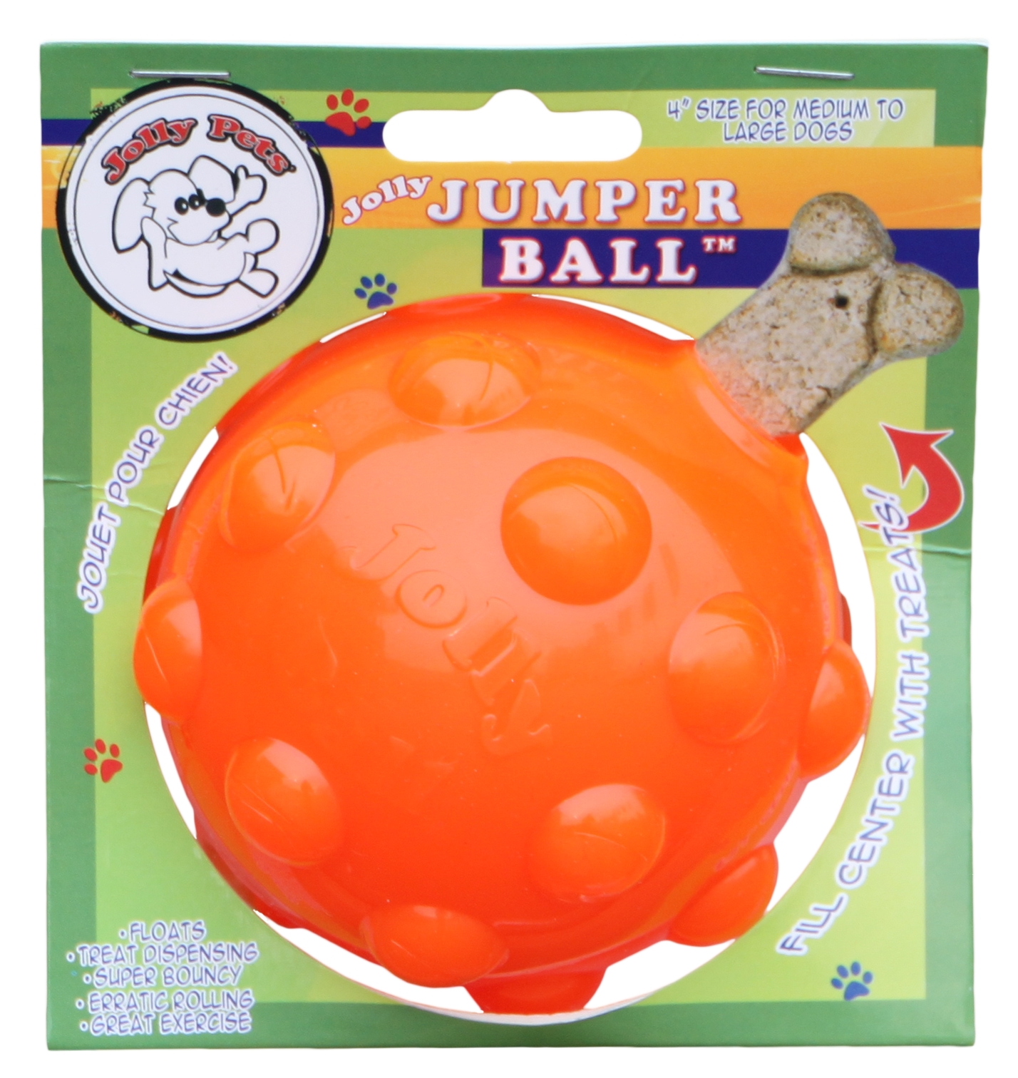 Jolly Pets Jolly Jumper Springball Hundespielzeug Orange M 10 cm