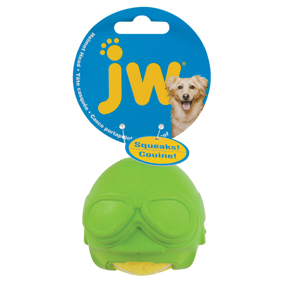 JW Helmet Heads Aviator Hundespielzeug mit Quietscher