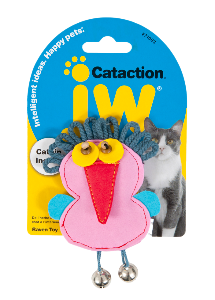 JW Cataction Raven Toy kattenspeelgoed met catnip 12 x 7 cm