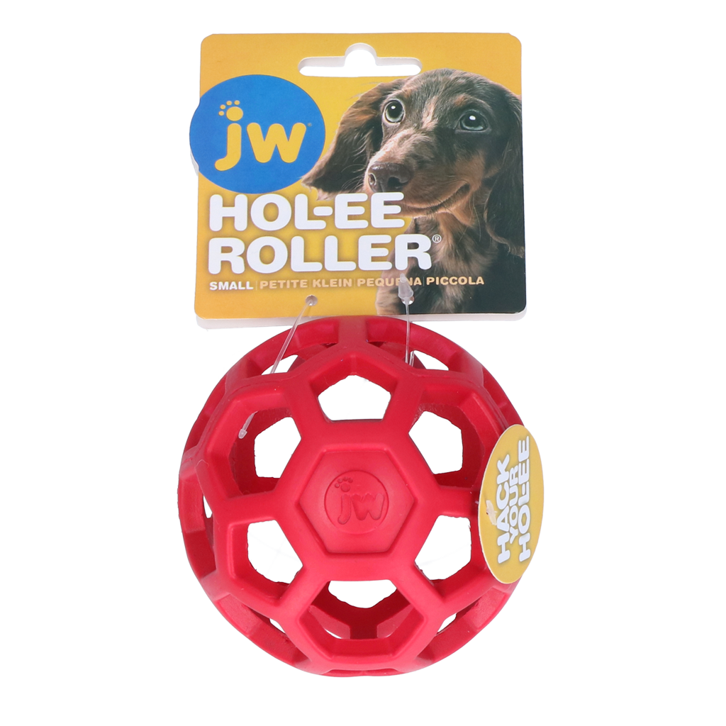 JW Hol-ee Roller vulbaar hondenspeelgoed Rood Small 9 cm