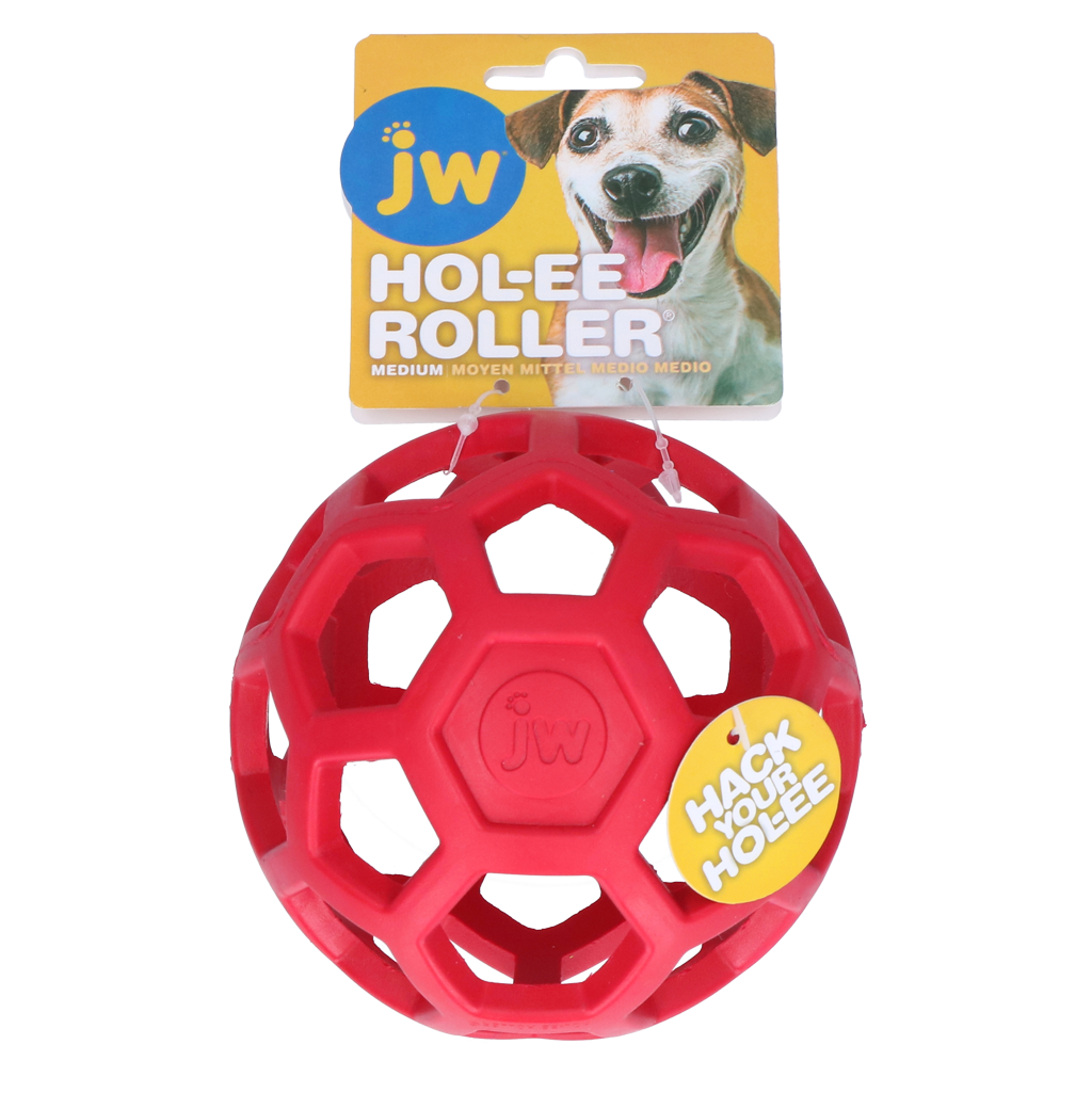 JW Hol-ee Roller hondenspeelgoed Rood Medium