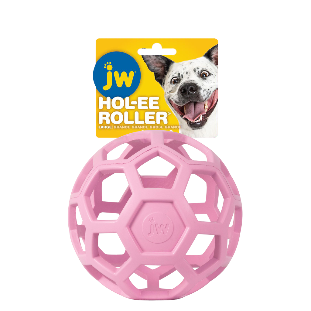 JW Hol-ee Roller jouet pour chien Rose Large
