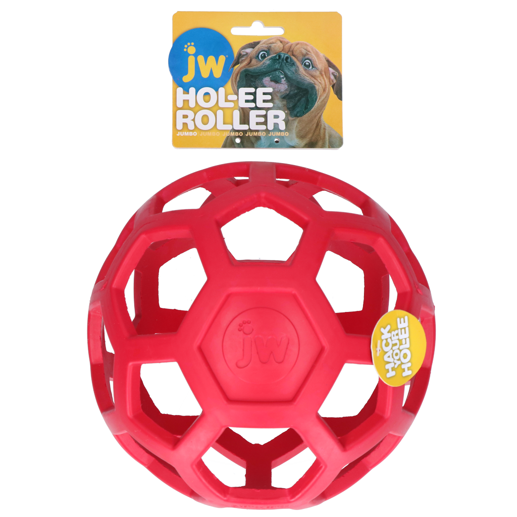 JW Hol-ee Roller jouet pour chien Rouge Jumbo