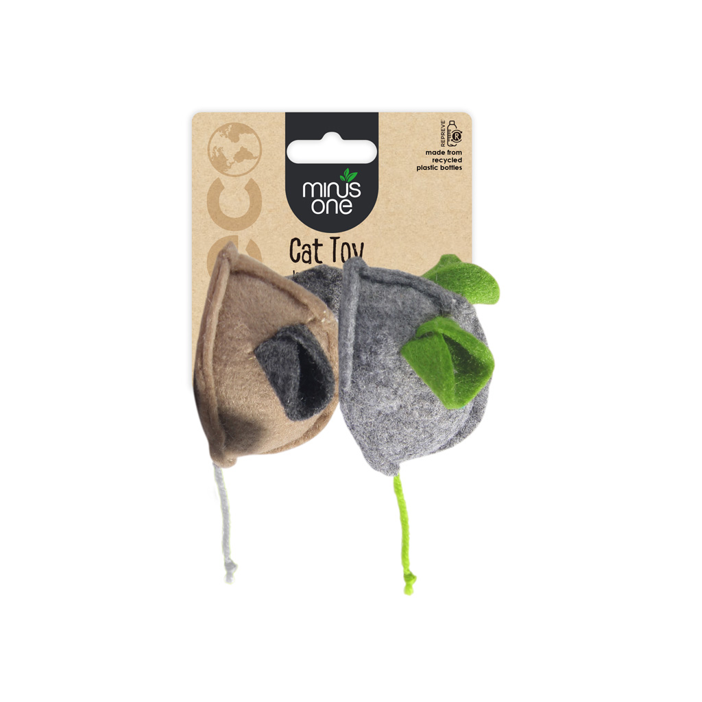 Minus One Felt Katzenspielzeug Maus 2er-Pack