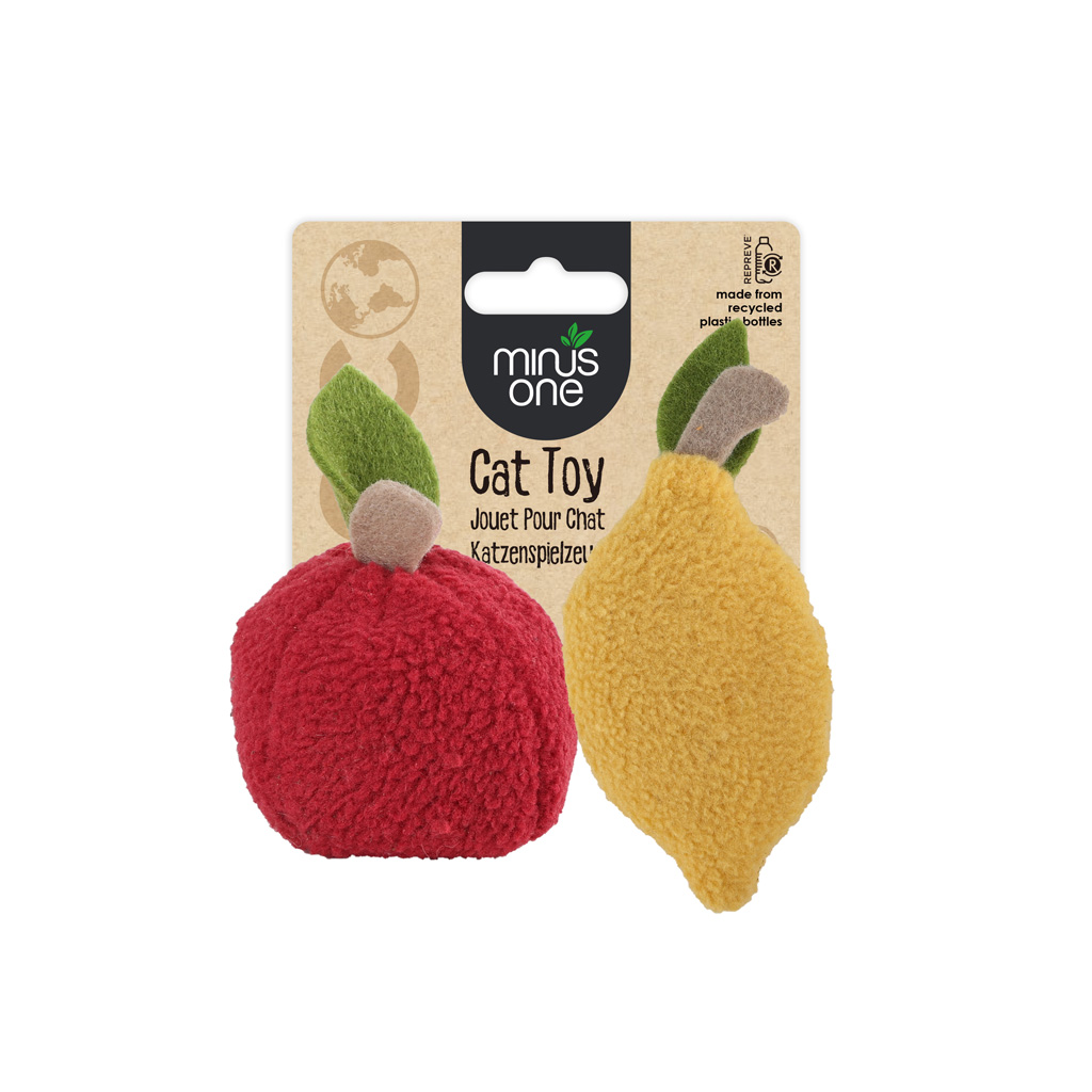 Minus One Fruit Katzenspielzeug Zitrone und Apfel