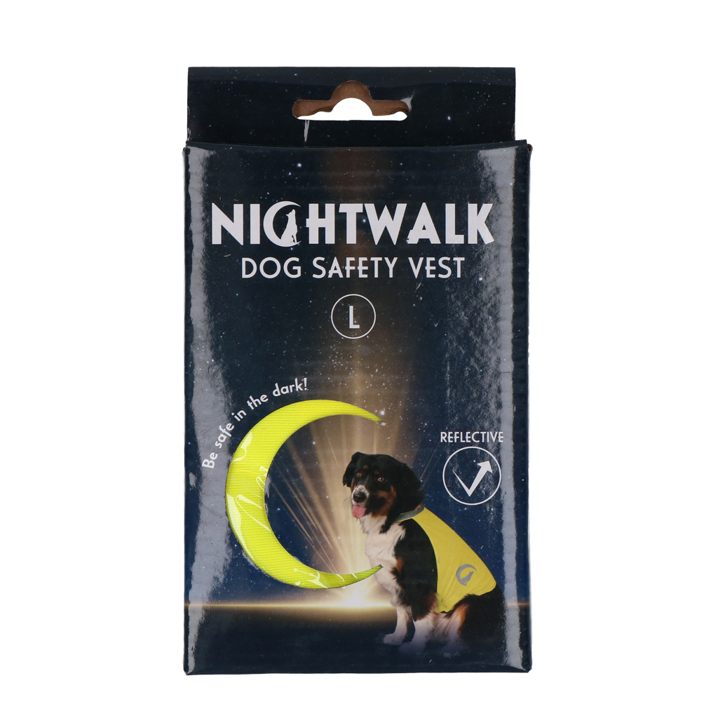 Nightwalk Safety Vest veiligheidshesje hond Geel L