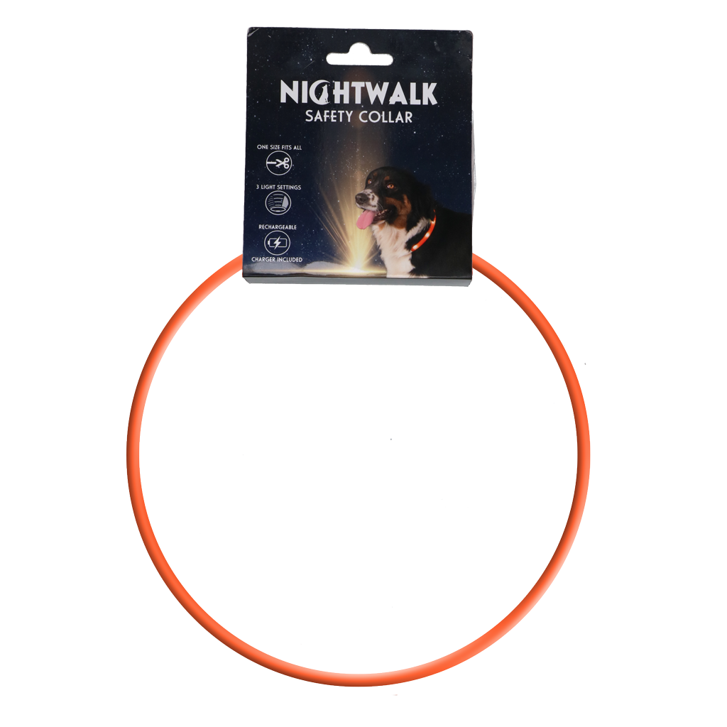 Nightwalk Safety Collar collier lumineux chien Orange